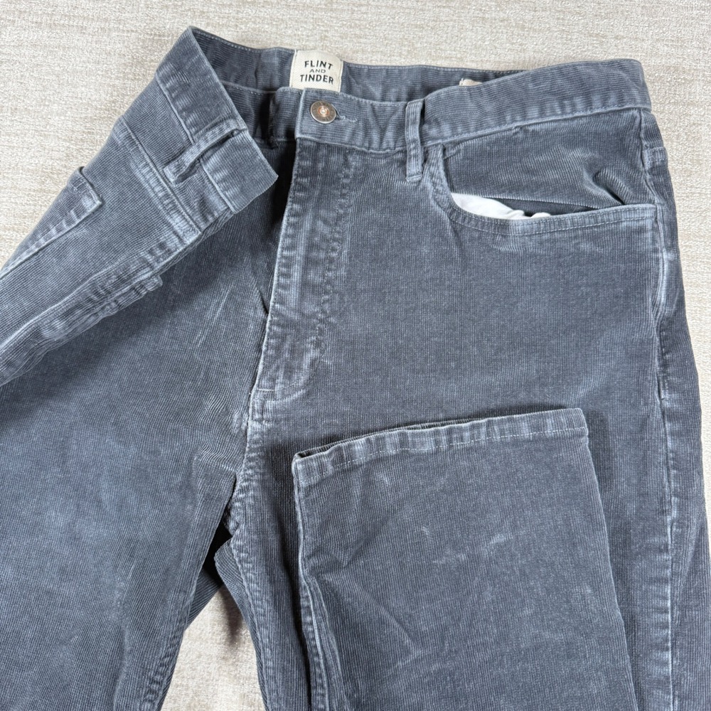Flint and Tinder Corduroy Pants Mens 36/32 Grey Straight Fit 365